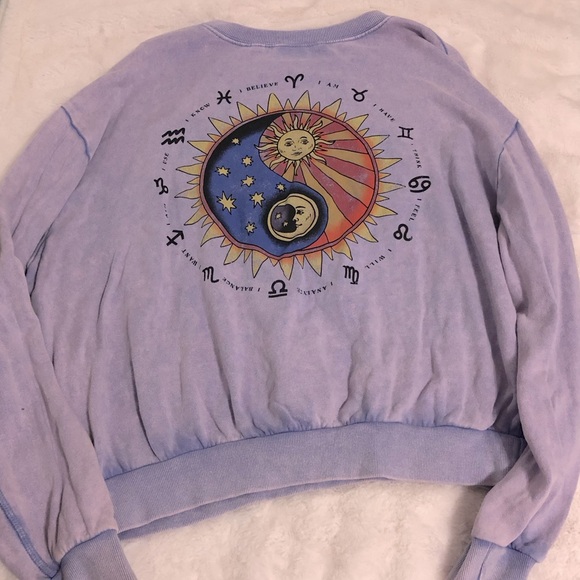 Mighty Fine Purple Celestial Semi Cropped Crewneck - Picture 2 of 5